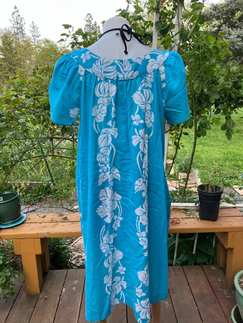 Vintage Hilo Hattie made in Hawaii Mumu luau dress Large - Picture 7 of 9
